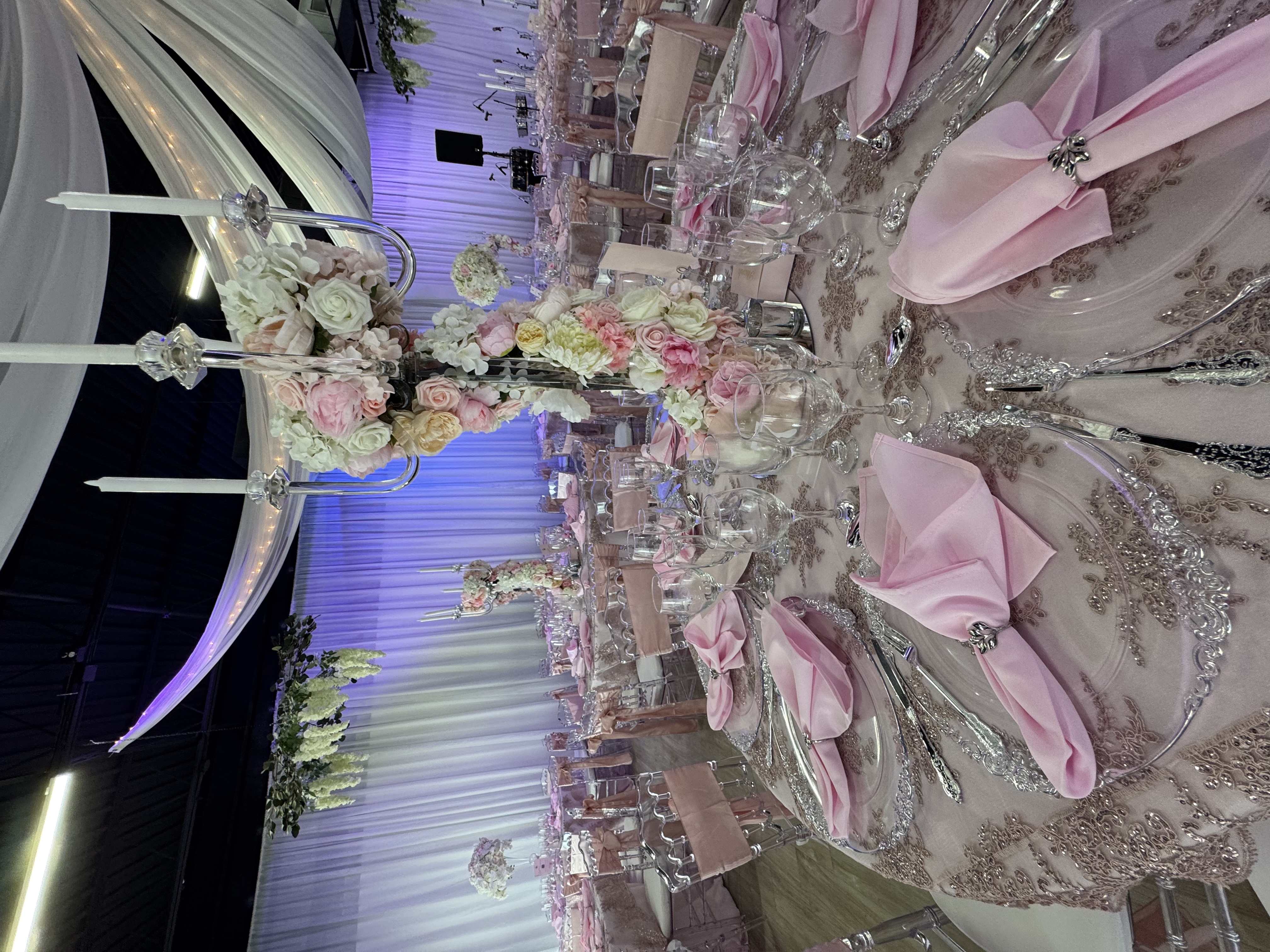 Event setup for weddings, showers, parties, and celebrations by Sunset Linen and Decor Company