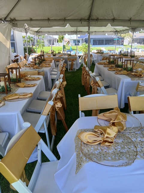 Sunset Linen and Decor event setup in Southwest Florida