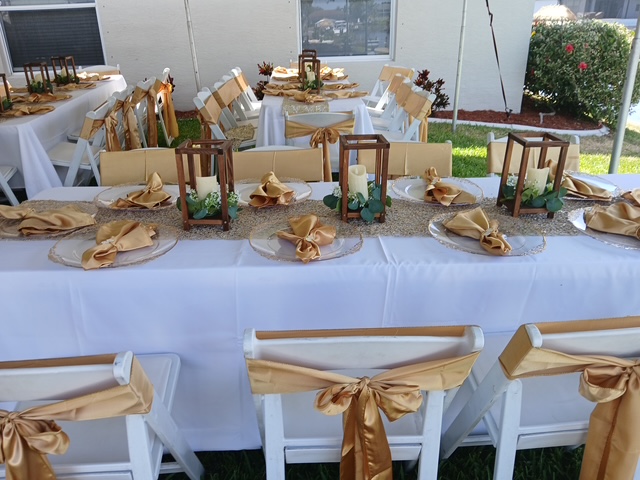 Sunset Linen and Decor event setup in Southwest Florida
